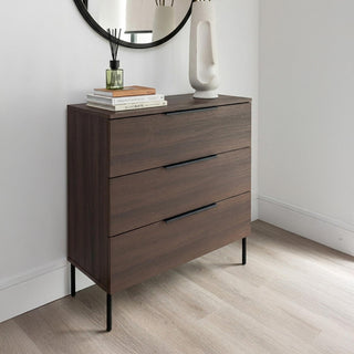Luna Espresso and Black 3 Drawer Wide Chest product view
