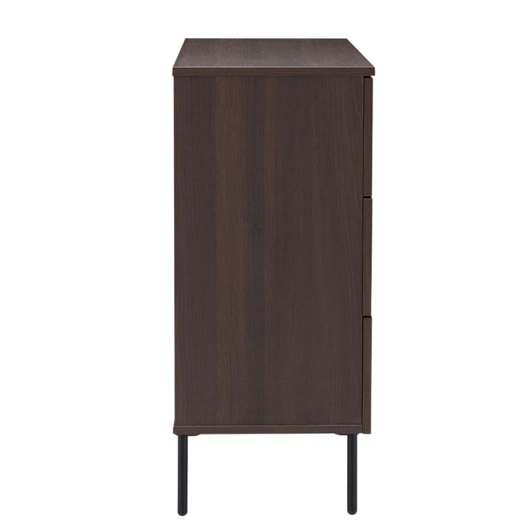 Luna Espresso and Black 3 Drawer Wide Chest additional view 2