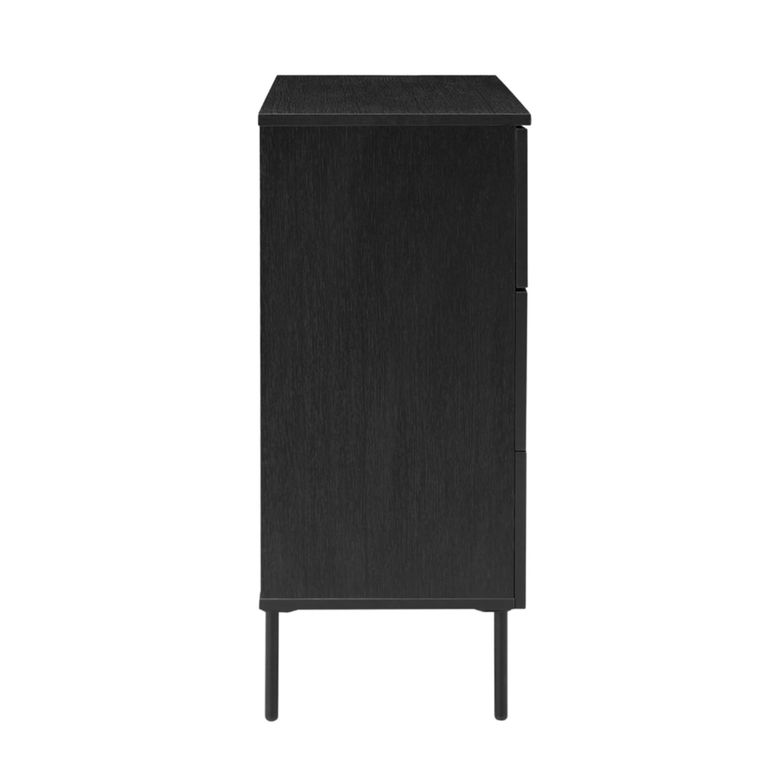 Luna Black 3 Drawer Wide Chest additional view 2