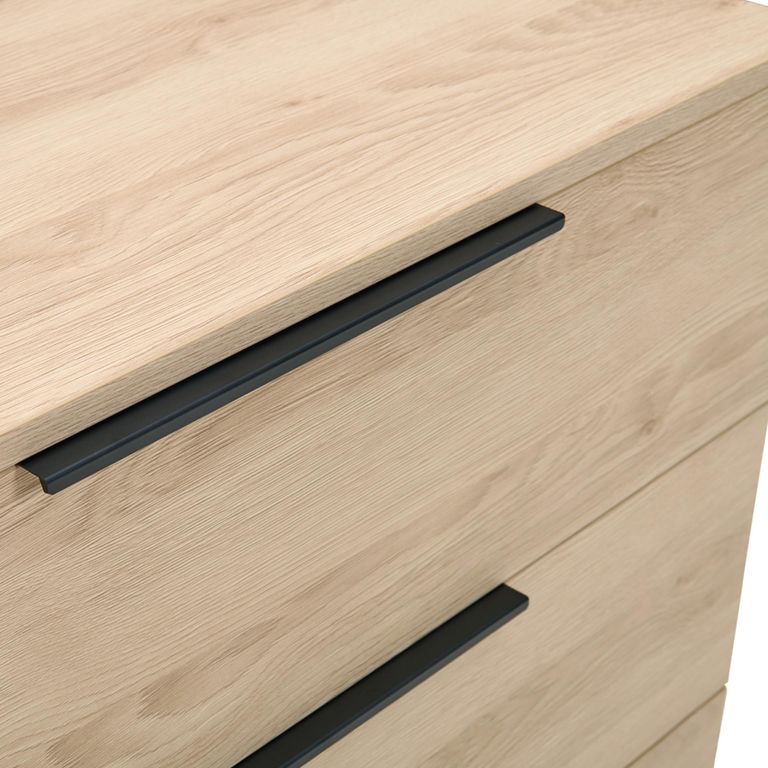 Luna Oak and Black 3 Drawer Wide Chest additional view 3