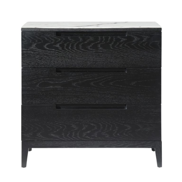 Orchid Wenge Black and White 3 Drawer Chest additional view 1