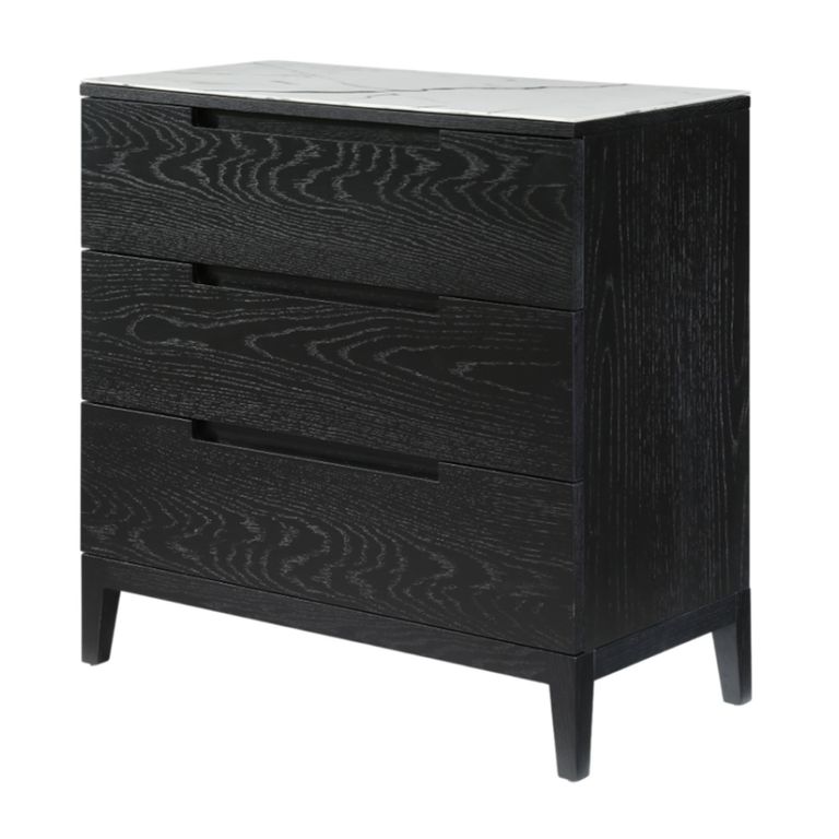 Orchid Wenge Black and White 3 Drawer Chest alternate view