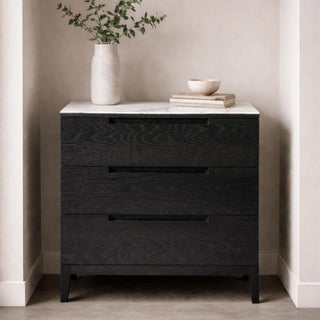 Orchid Wenge Black and White 3 Drawer Chest product view