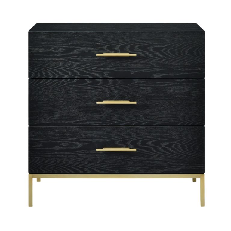 Tulip Wenge Black and Gold 3 Drawer Chest additional view 1