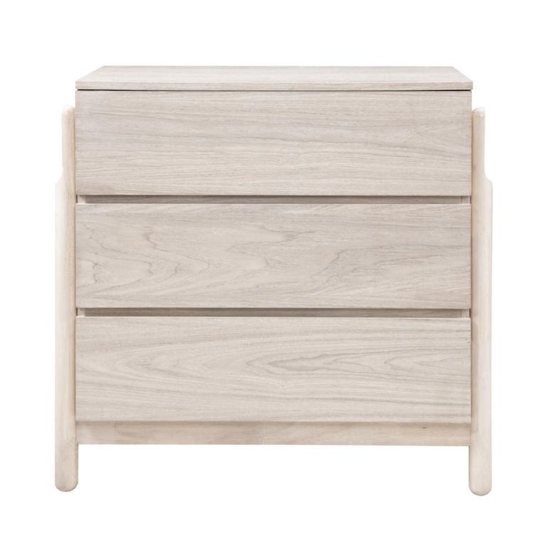 Whisper White Washed Oak 3 Drawer Wide Chest additional view 1