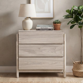Whisper White Washed Oak 3 Drawer Wide Chest product view