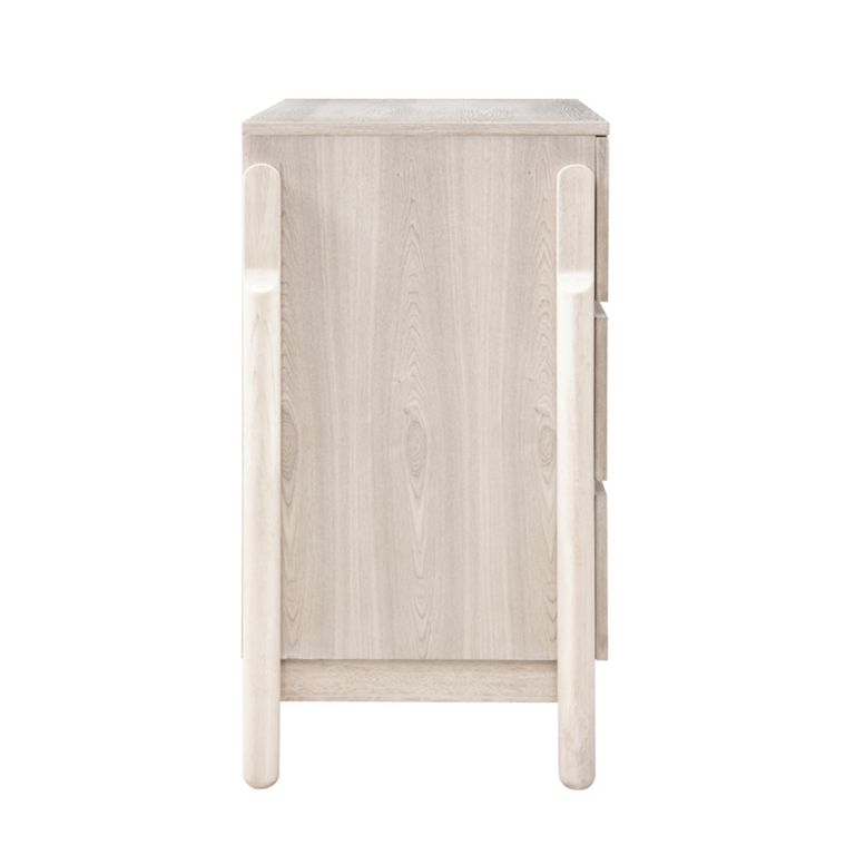 Whisper White Washed Oak 3 Drawer Wide Chest additional view 2