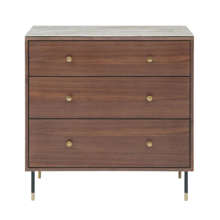 Willow Tobacco Walnut and Beige 3 Drawer Chest alternate view