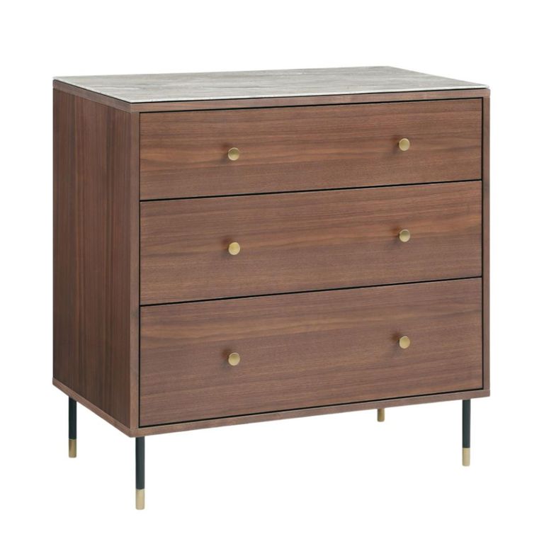 Willow Tobacco Walnut and Beige 3 Drawer Chest additional view 1