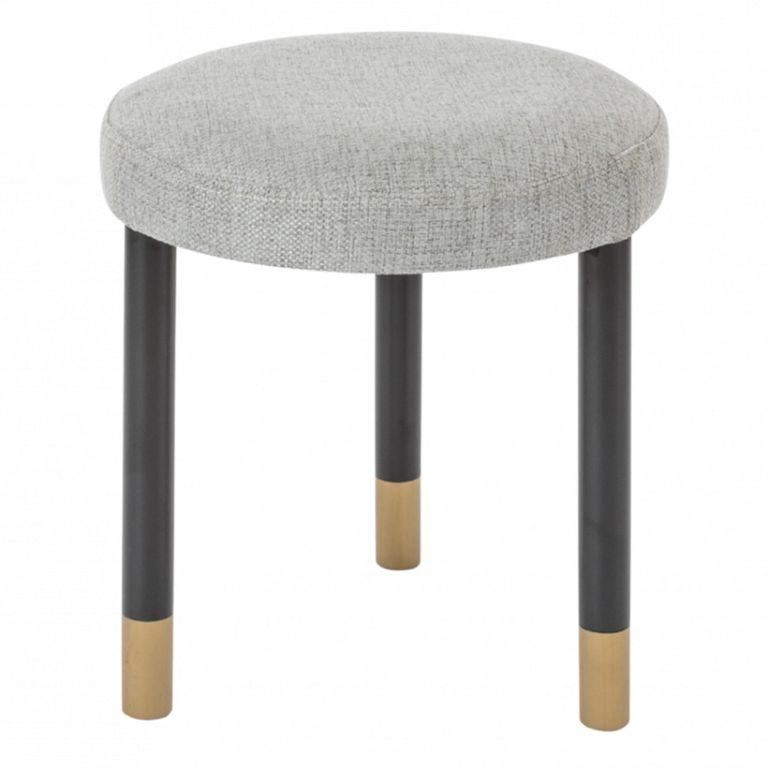 Bali Grey and Black Round Padded Stool alternate view