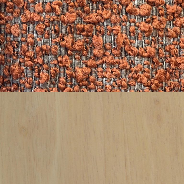Whisper Burnt Orange and White Washed Oak Round Padded Stool additional view 2