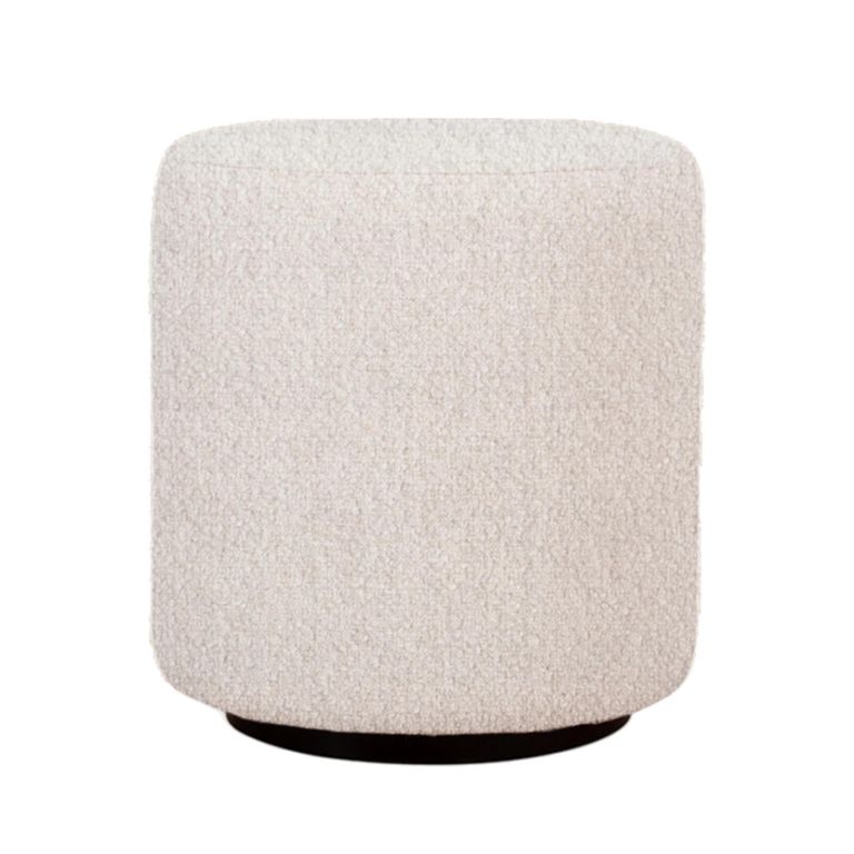 Ben Cologne Ivory Round Bouclé Bedroom Stool alternate view