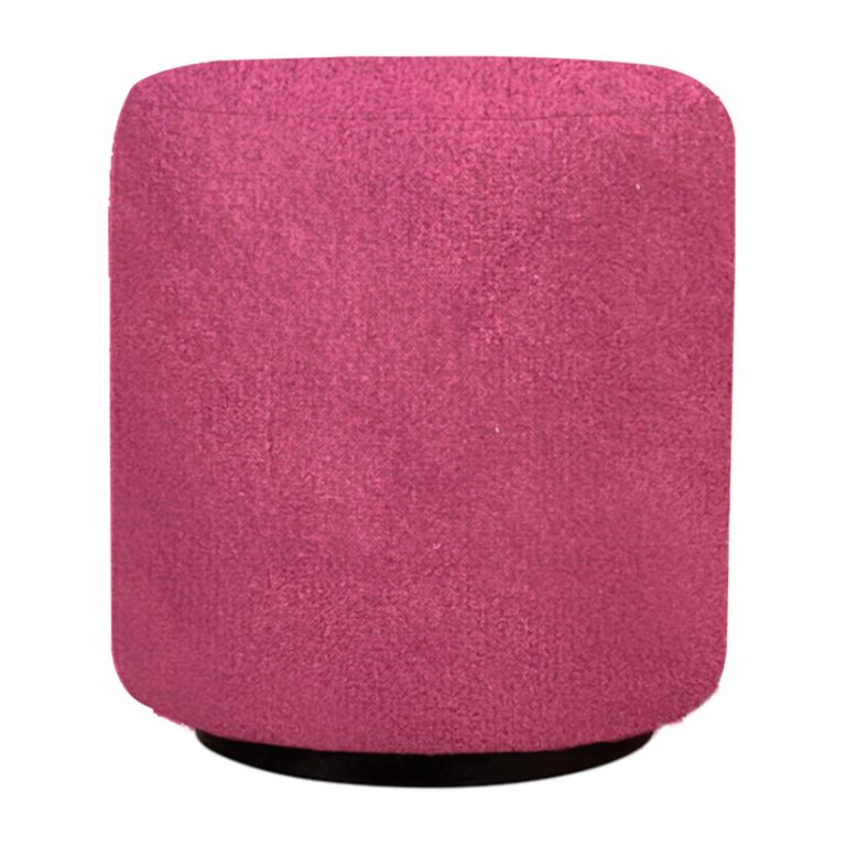Ben Fuchsia Pink Round Bouclé Bedroom Stool alternate view