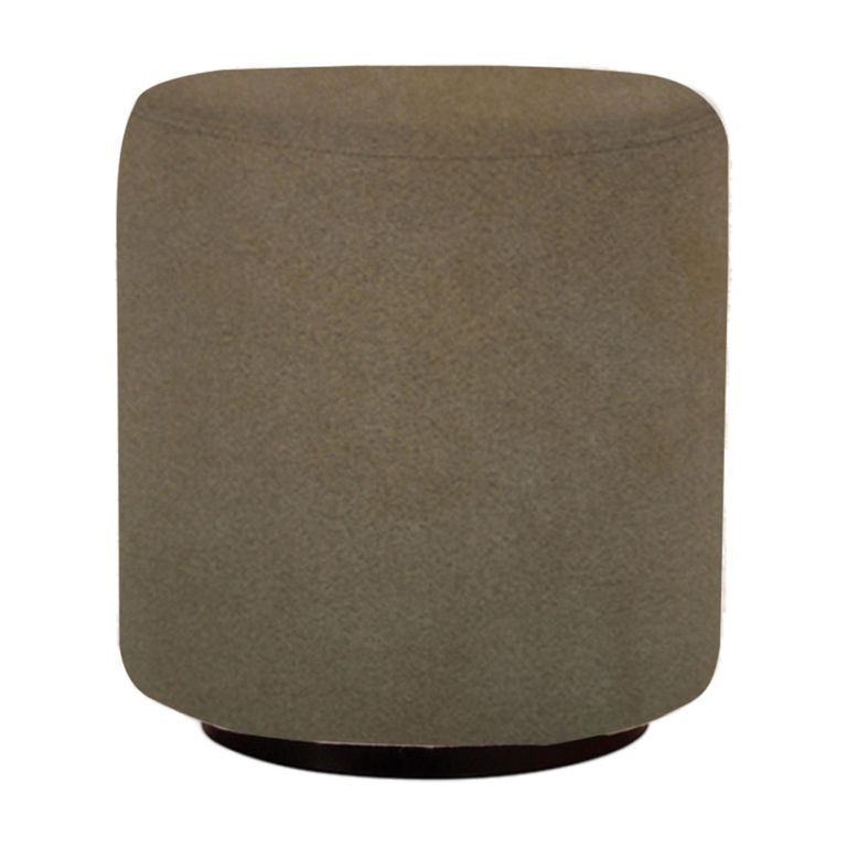 Ben Cedar Brown Round Bouclé Bedroom Stool alternate view