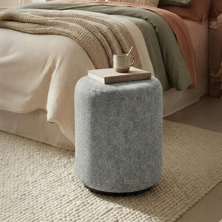 Ben Calico Round Bouclé Bedroom Stool product view