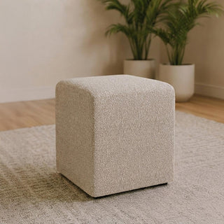 Ben Cologne Dove Square Bouclé Bedroom Stool product view