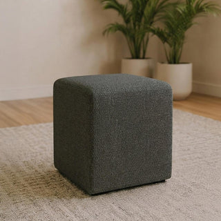 Ben Cologne Granite Square Bouclé Bedroom Stool product view