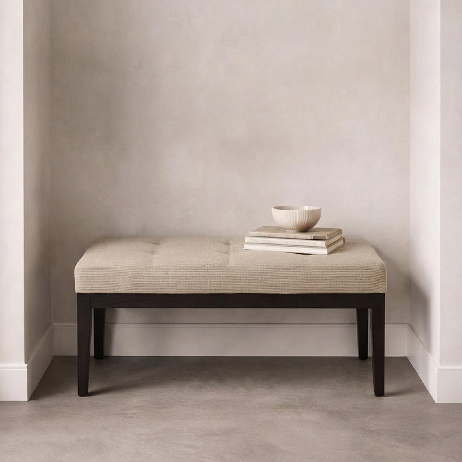 Orchid Beige Upholstered Bedroom Bench product view