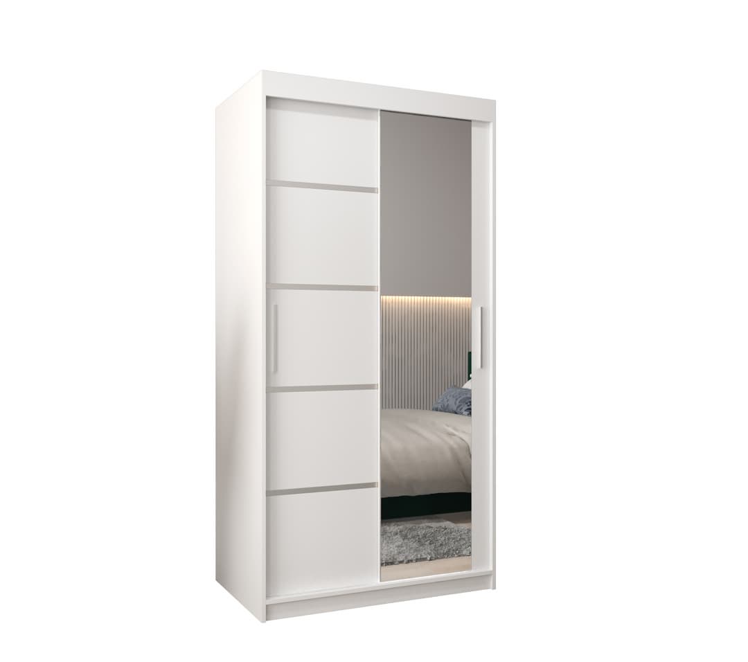 Verona 02 Sliding Door Wardrobe 100cm - White — view 1