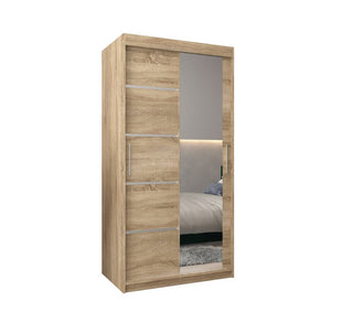 Verona 02 Sliding Door Wardrobe 100cm - Oak Sonoma — view 1