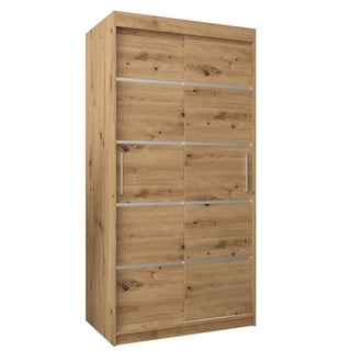Vevey I Wooden Wardrobe 2 Sliding Doors 100cm In Artisan Oak