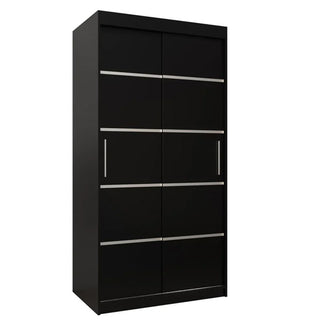 Vevey I Wooden Wardrobe 2 Sliding Doors 100cm In Black