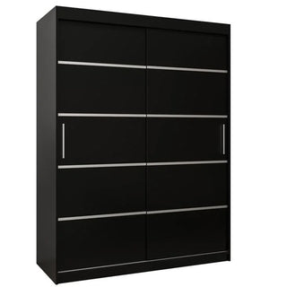 Vevey I Wooden Wardrobe 2 Sliding Doors 150cm In Black
