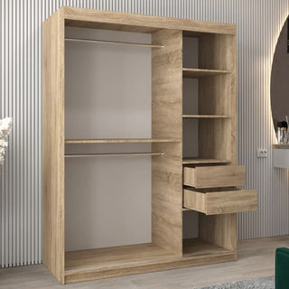 Vevey I Wooden Wardrobe 2 Sliding Doors 150cm In Sonoma Oak