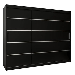 Vevey I Wooden Wardrobe 3 Sliding Doors 250cm In Black