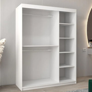 Vevey II Mirrored Wardrobe 2 Sliding Doors 150cm In White