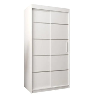 CHOICEWARDROBE Vevey I 100cm white 2-door sliding wardrobe with panelled front