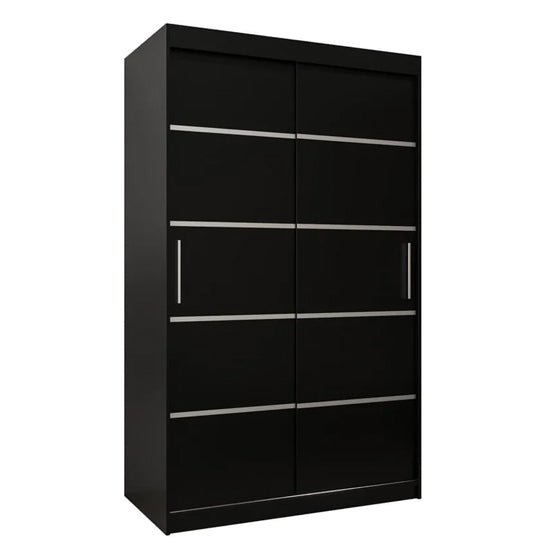 CHOICEWARDROBE Vevey I 120cm black wood effect sliding door wardrobe