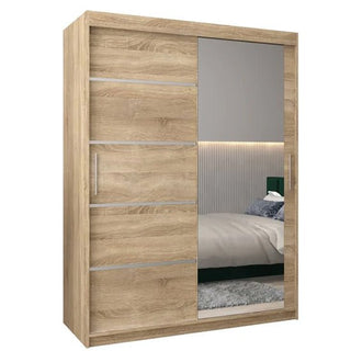Vevey II 150cm Sonoma Oak sliding door wardrobe with mirrored door