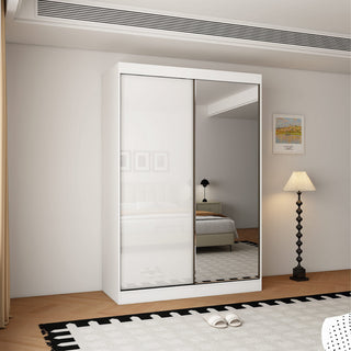 CHOICEWARDROBE PACIFIC 150cm white 2-door sliding wardrobe with one mirrored door