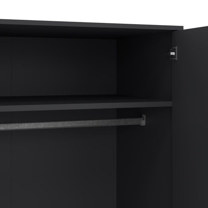 Cobalt 98.7cm 2-Door Wardrobe with 2 Drawers – Dark Grey & Oak – product image 7