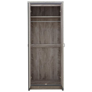 Wardrobe Set - BELONA 2 Door Bedroom Set 3 Piece Grey 73cm