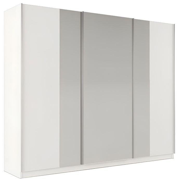 Lothian white 3-door mirrored sliding wardrobe, 250cm wide