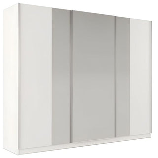 Sliding Wardrobe - LOTHIAN 3 Door Mirrored Wardrobe White 250cm