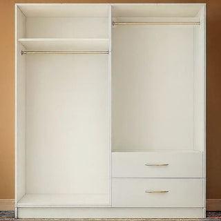 VIANNA white 160cm wardrobe with two hanging rails and two drawers