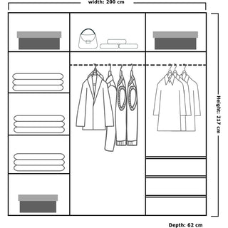 CHOICEWARDROBE Molli White 200cm Sliding Door Wardrobe – White Finish, 2-Door, Mirrored Doors