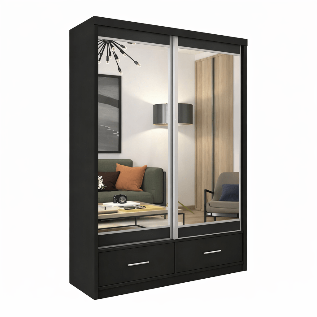 CHOICEWARDROBE Newry Sliding Door Wardrobe – Matte Finish, 2 Door, Mir