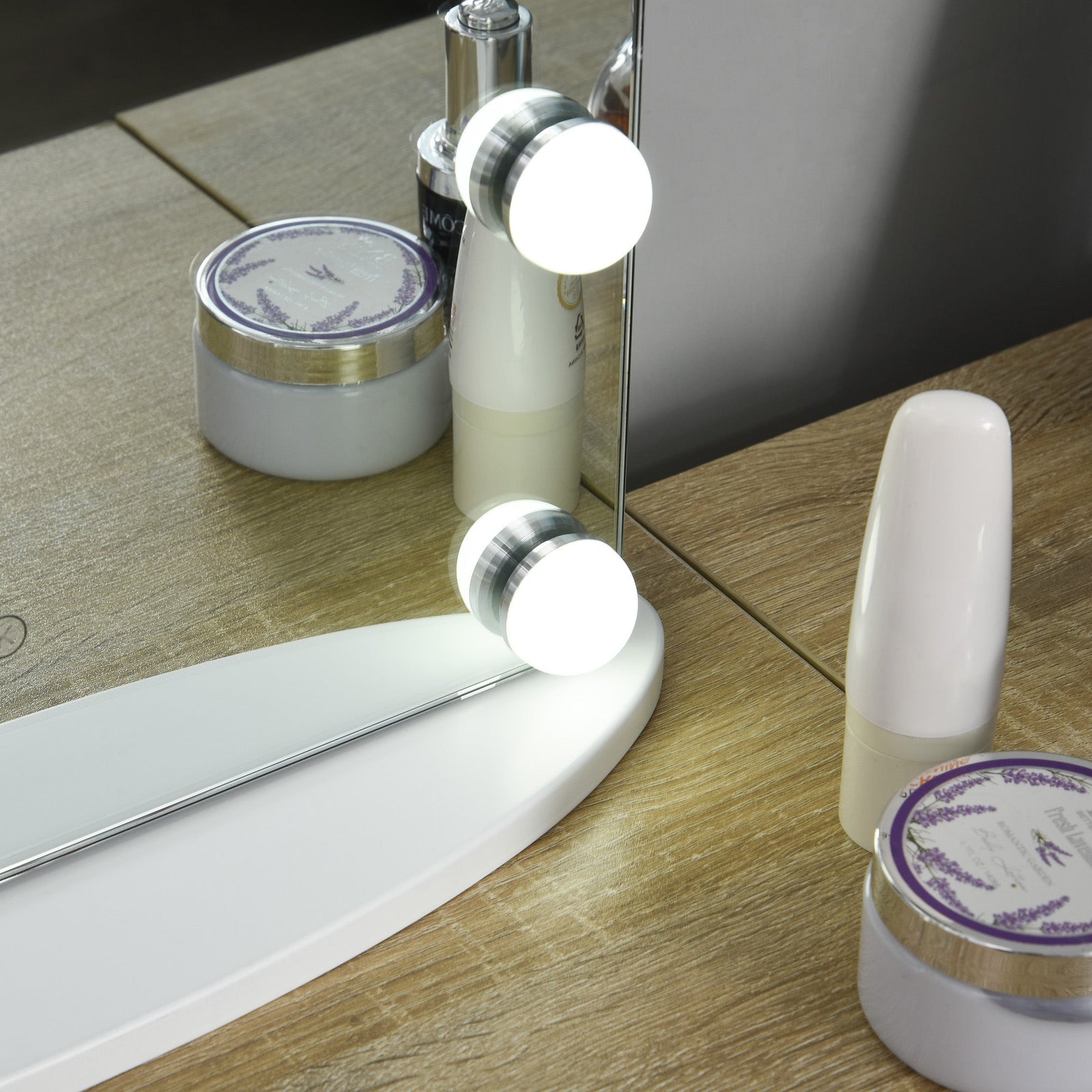 homcom hollywood mirror with lights for makeup dressing table lighted vanity mirror with 12 dimmable led bulbs and usb plug in power supply white