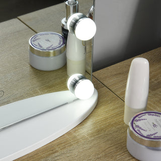 homcom hollywood mirror with lights for makeup dressing table lighted vanity mirror with 12 dimmable led bulbs and usb plug in power supply white