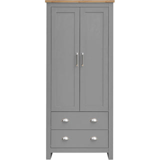 Lisbon 2 Door 2 Drawers Wardrobe - Light Grey