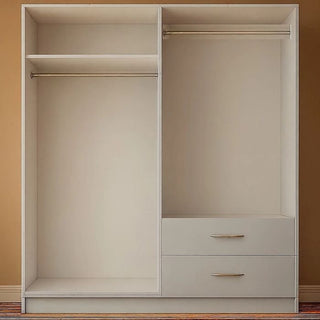VIANNA 4 Door White Wardrobe with hanging rails, shelf, and two drawers