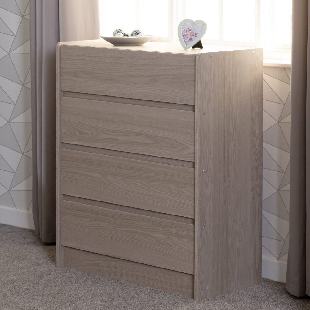 Palmyra 4-drawer chest of drawers in Smoked Ash finish
