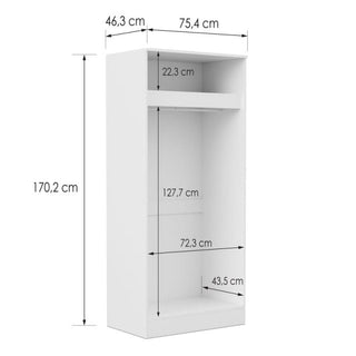 ARVELLO 2 Door Wardrobe White - 75.4cm