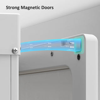 homcom portable clothes wardrobe for bedroom foldable clothes organiser with cube storage hanging rods magnet doors white