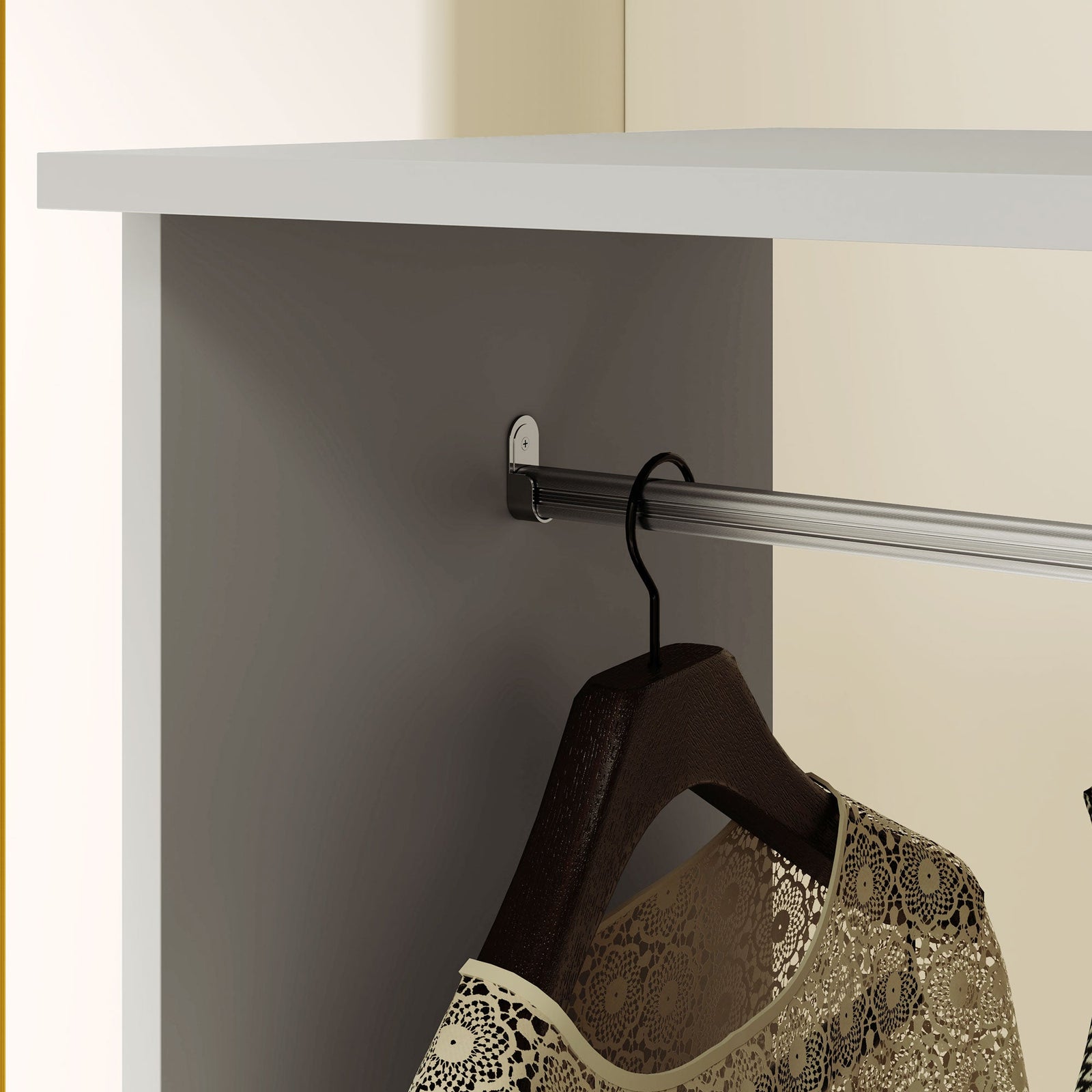 homcom open wardrobe on wheels bedroom wardrobe with clothes hanging rail 3 storage shelves mobile garment rack for cloakroom hallway grey