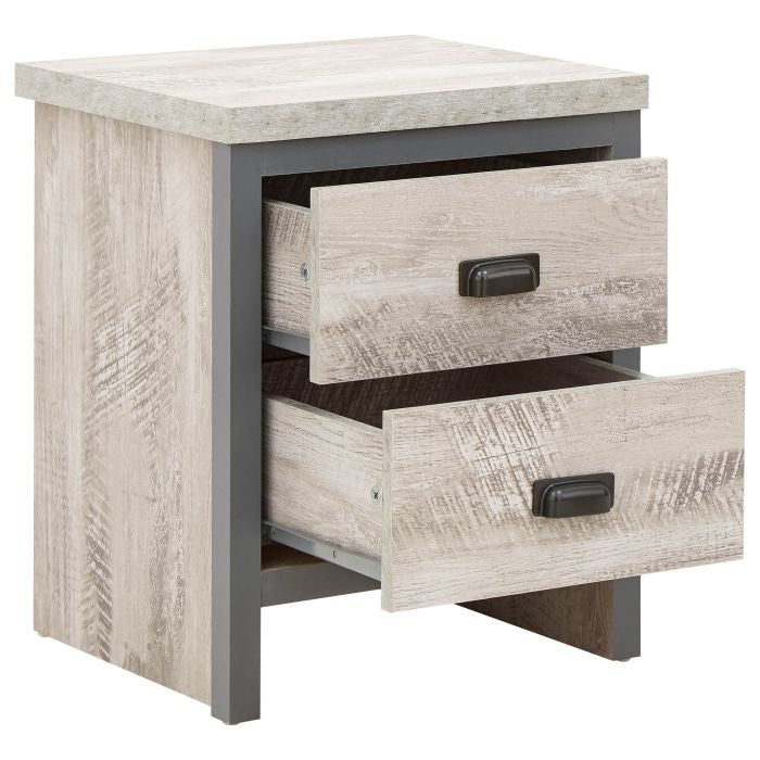 Wardrobe Set - BELONA 2 Door Bedroom Set 3 Piece Grey 73cm